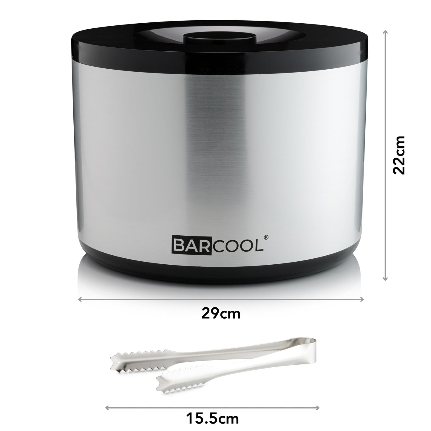 Barcool 10L Ice Bucket Round - Silver