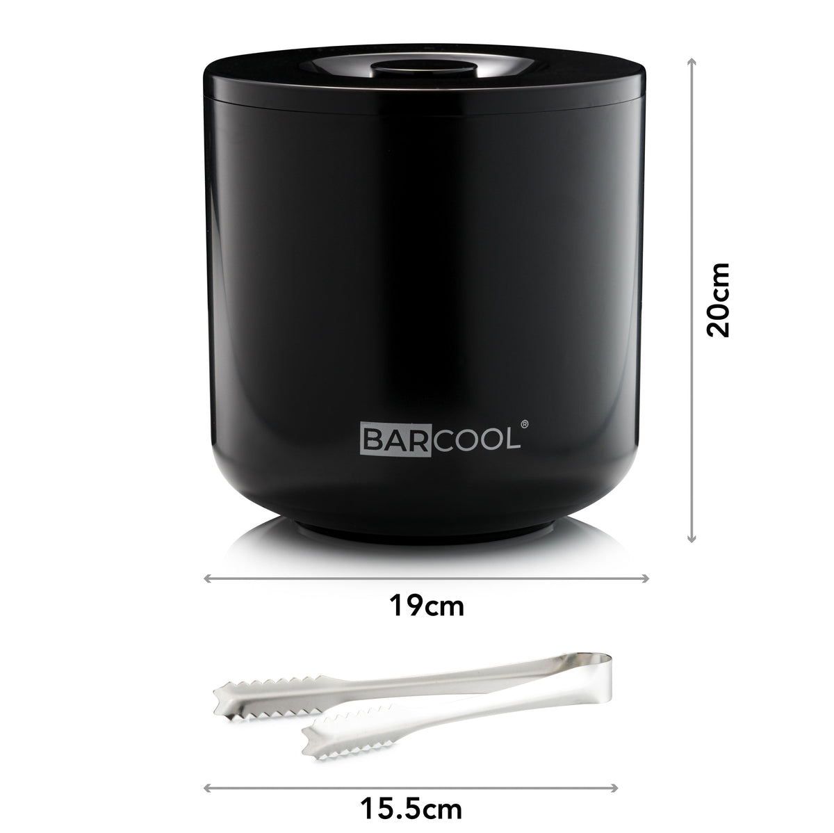 Barcool 4L Ice Bucket Round - Black
