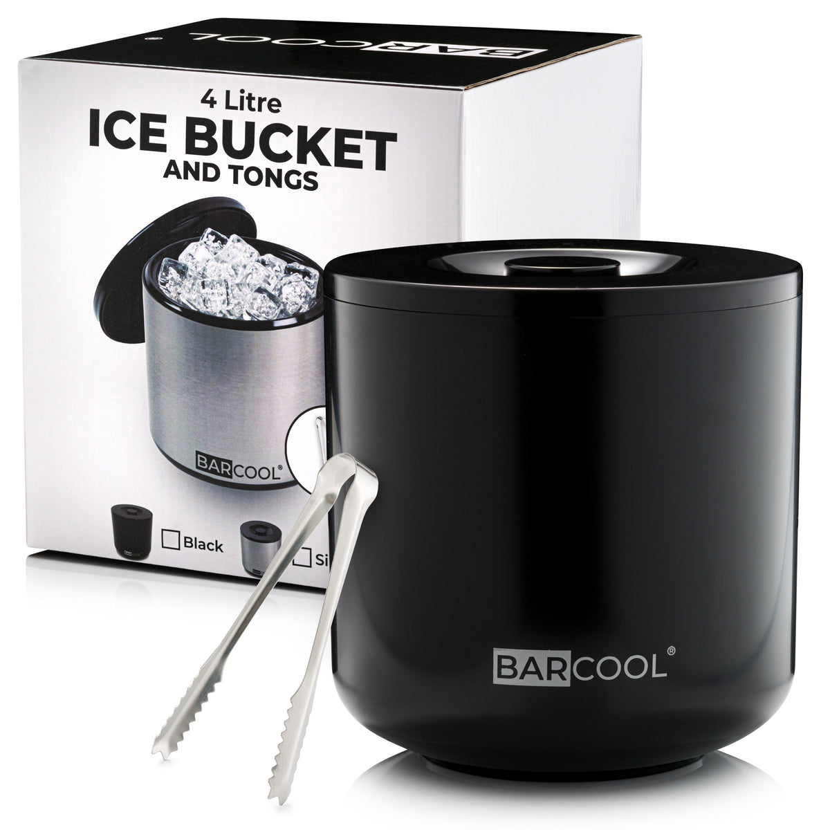 Barcool 4L Ice Bucket Round - Black