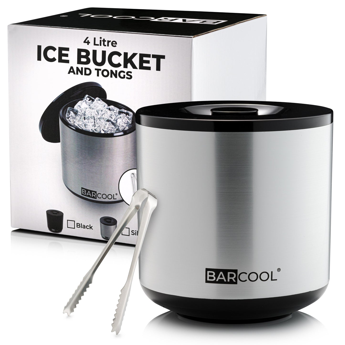 Barcool 4L Ice Bucket Round - Silver