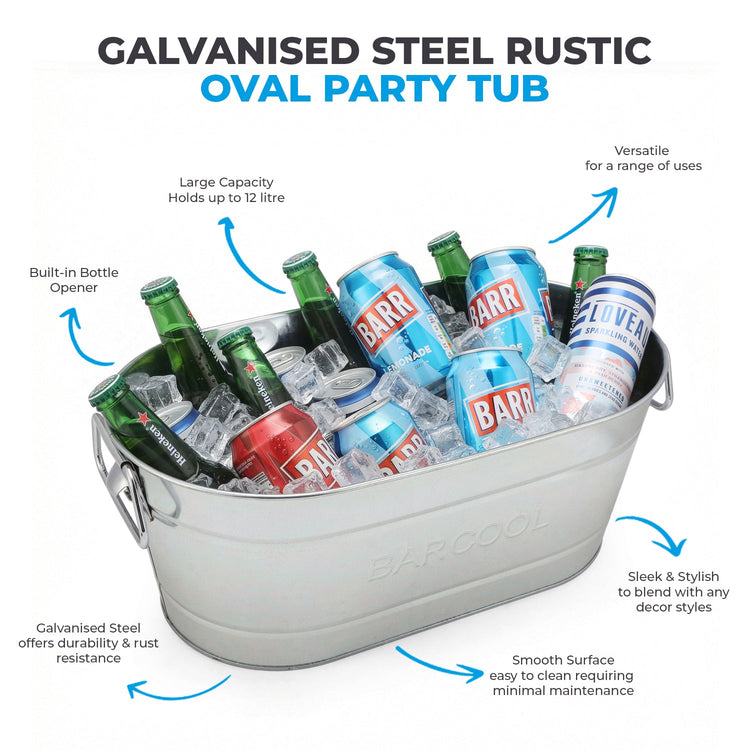Barcool 12L Galvanised Steel Party Tub