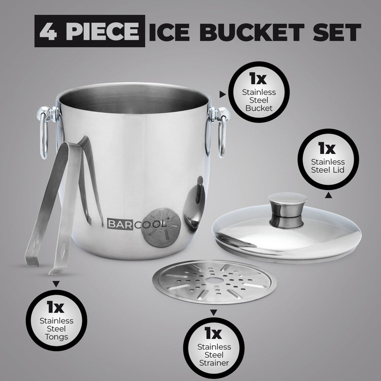 Barcool 3L Stainless Steel Ice Bucket