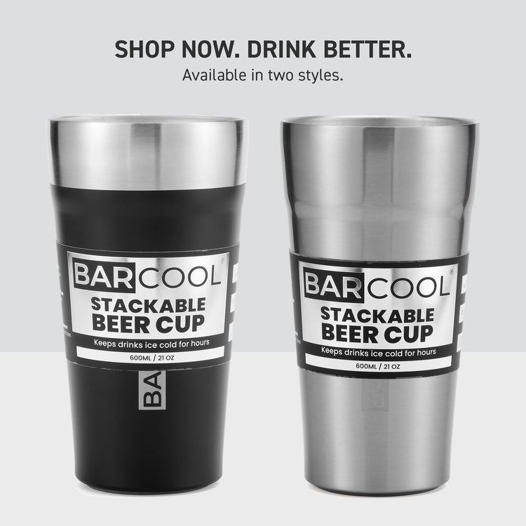 Barcool Stackable Beer Cup 600ml SS