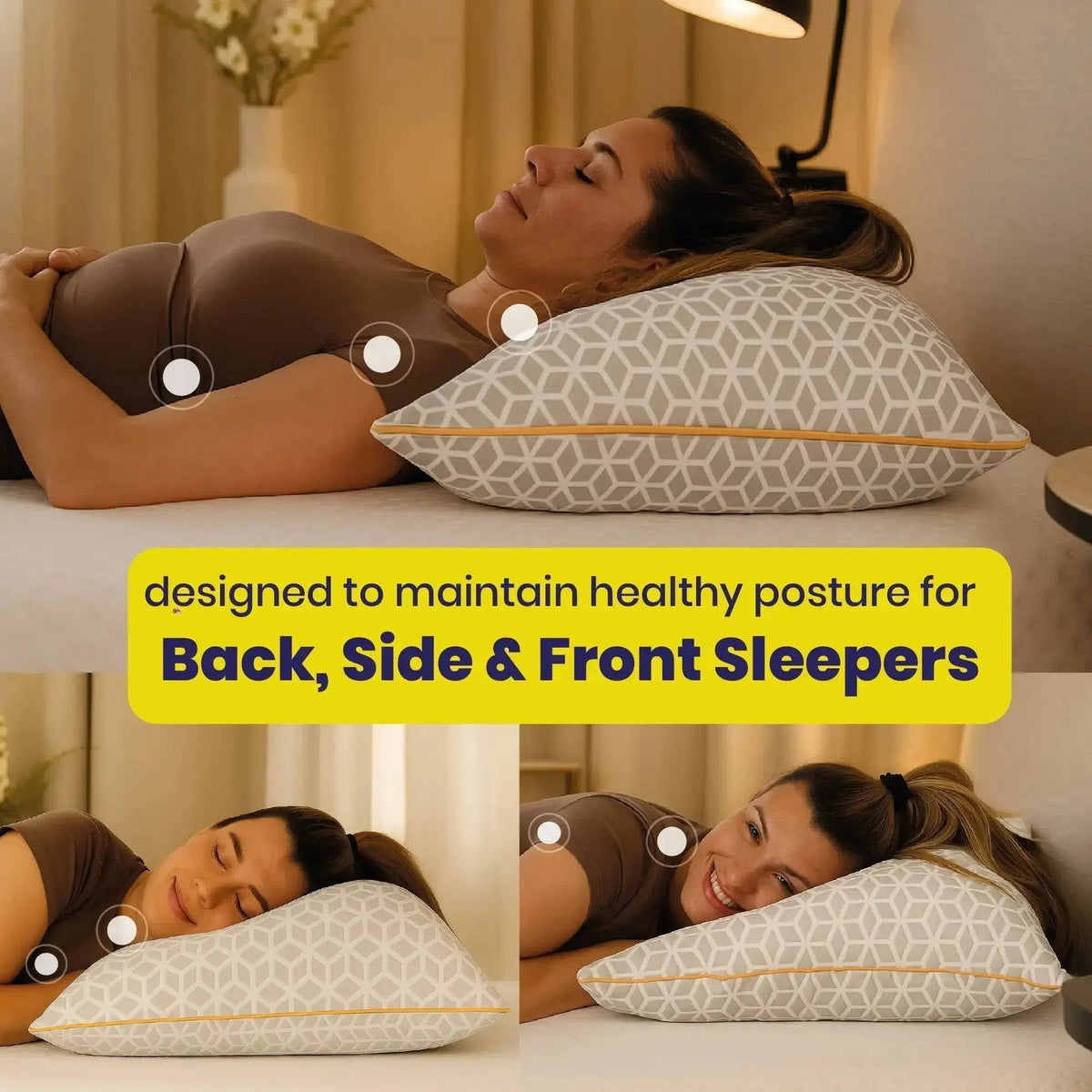 Brightr® Luna Adjustable Memory Foam pillow for neck & shoulder pains