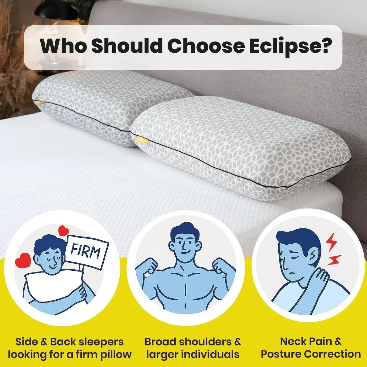 Brightr® Eclipse Adjustable Firm Memory Foam Pillow bundle