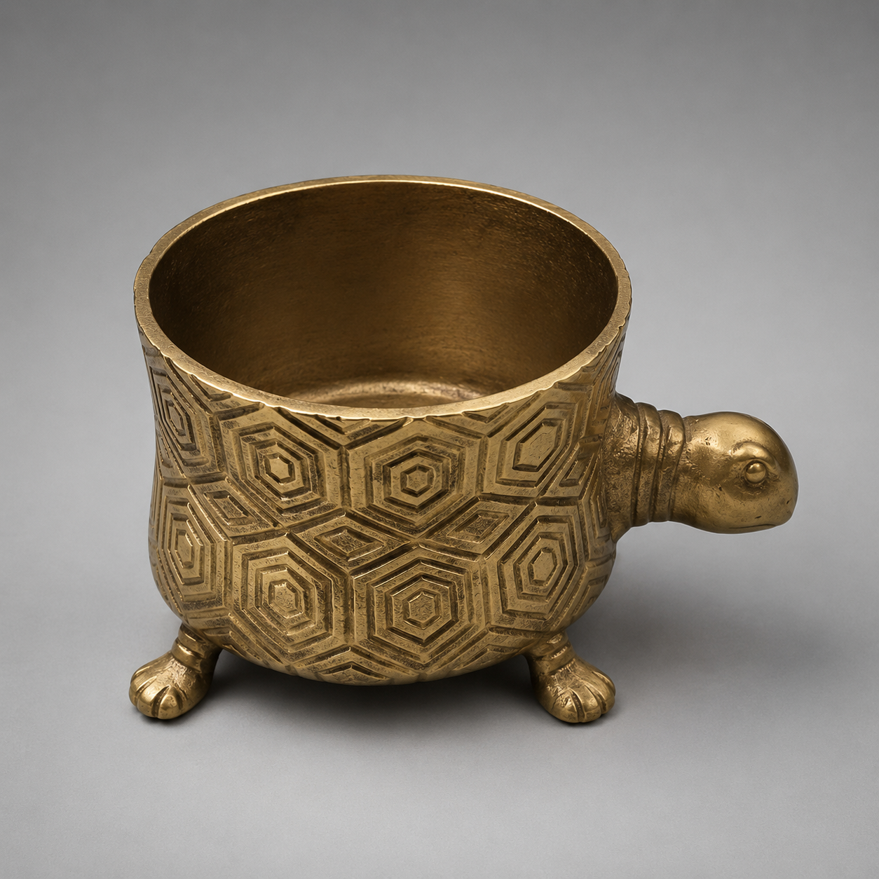 Tortoise Planter Pot | Brass Finish Indoor Succulent Holder