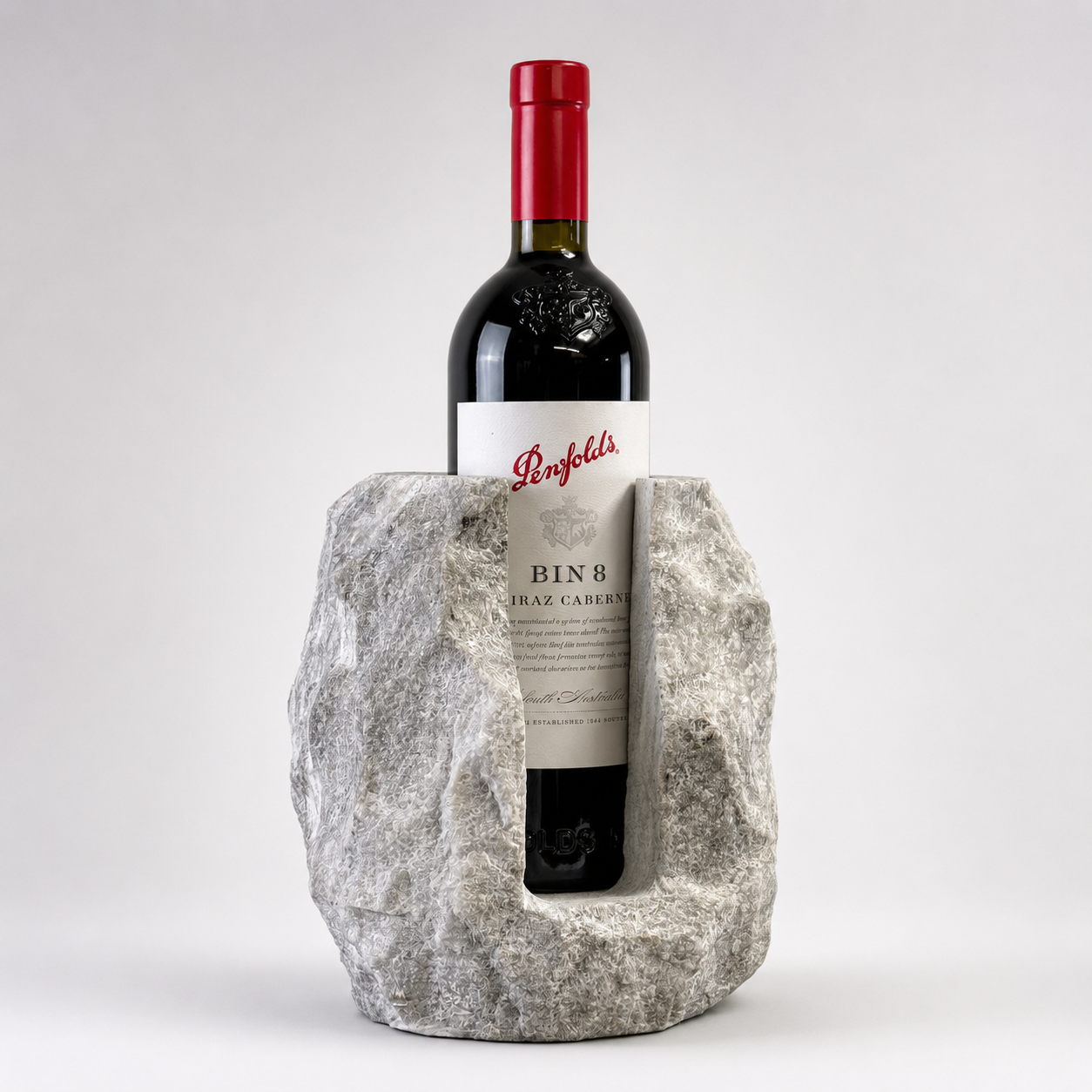 Solid Marble Wine Bottle Holder | Handcrafted Stone Wine Cooler