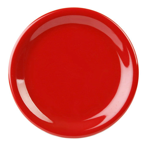 Narrow Rim Pure Red Melamine Plate 185mm / 7 ¼in - Pack Of 12