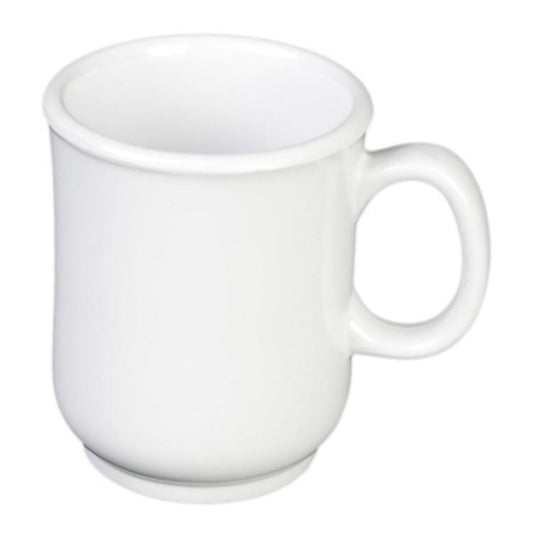 Bulbous White Melamine Mug - Pack Of 12