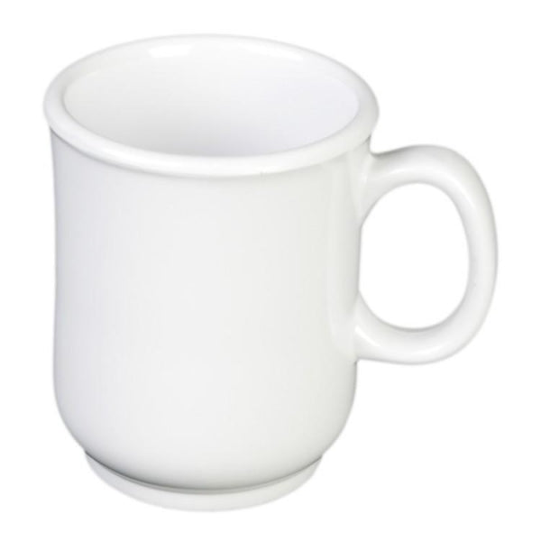 Bulbous White Melamine Mug - Pack Of 12