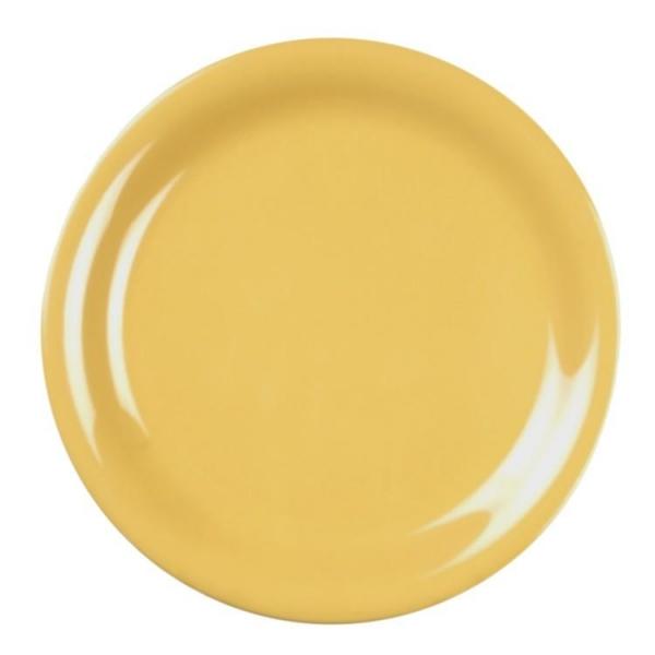 Narrow Rim Yellow Melamine Plate 230mm / 9in - Pack Of 12
