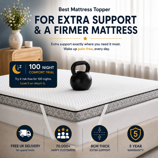 Brightr® Titan Deluxe Mattress Topper | Extra Firm & Firm| 8 cm Reversible | Designed for Soft & Sagging Mattresses