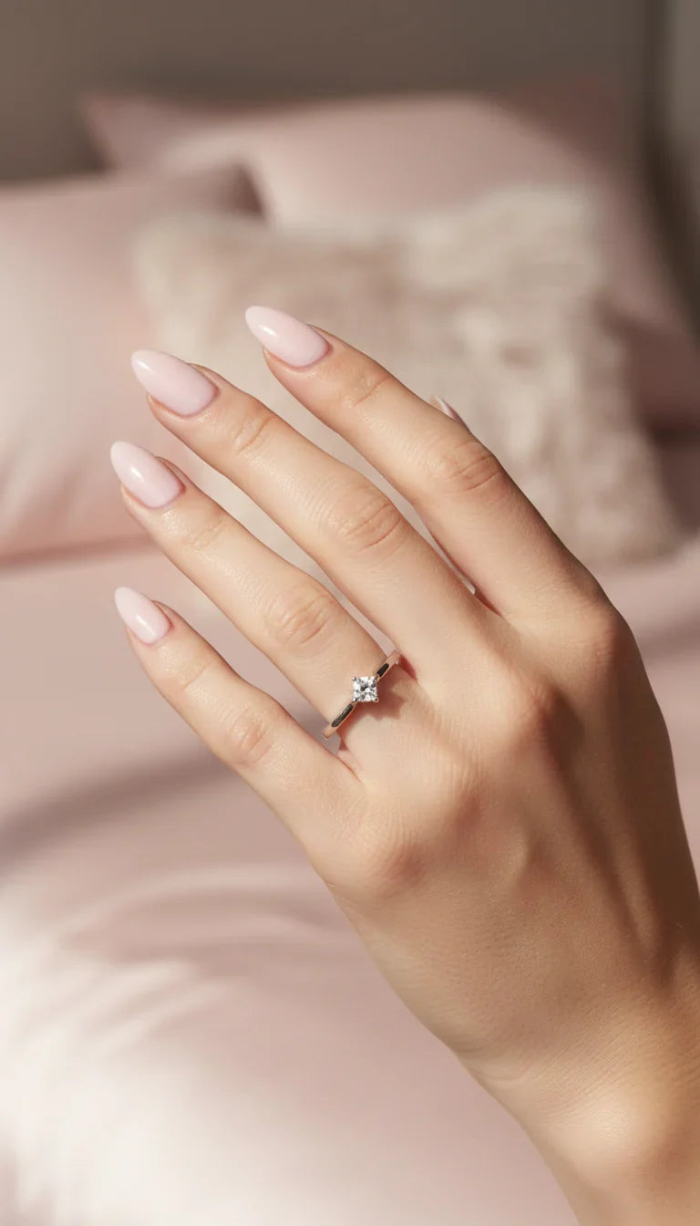 Box set of 36 Crystal Square Cut Silver Stacking Rings