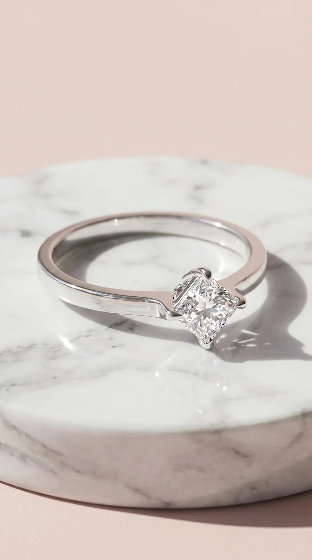 Box set of 36 Crystal Square Cut Silver Stacking Rings