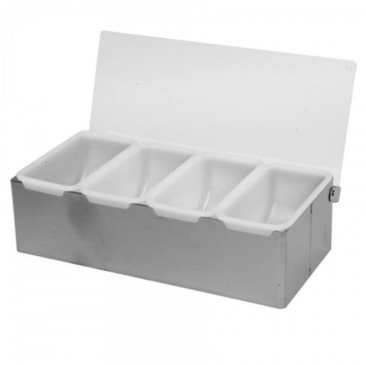 Stainless Steel Condiment Container 4 Compartments