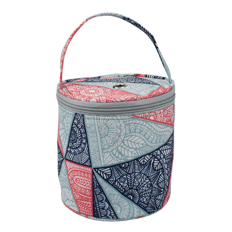 Crochet Thread Storage Bag Printed Yarn Holder Knitting Wool Storage Barrel Knit