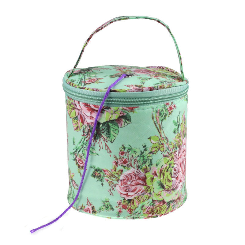 Crochet Thread Storage Bag Printed Yarn Holder Knitting Wool Storage Barrel Knit