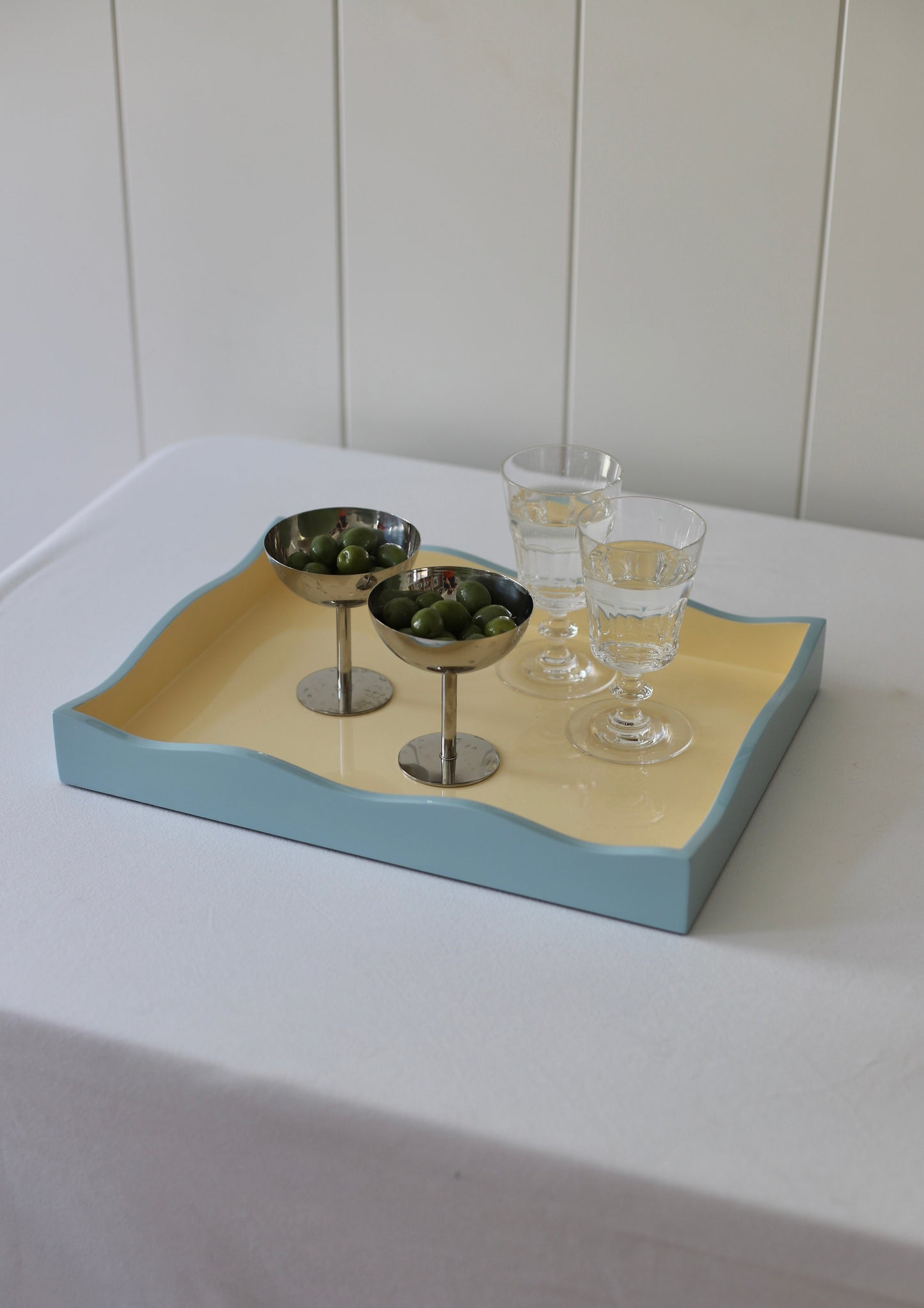 Allegra Wiggle Tray in Blue and Cream