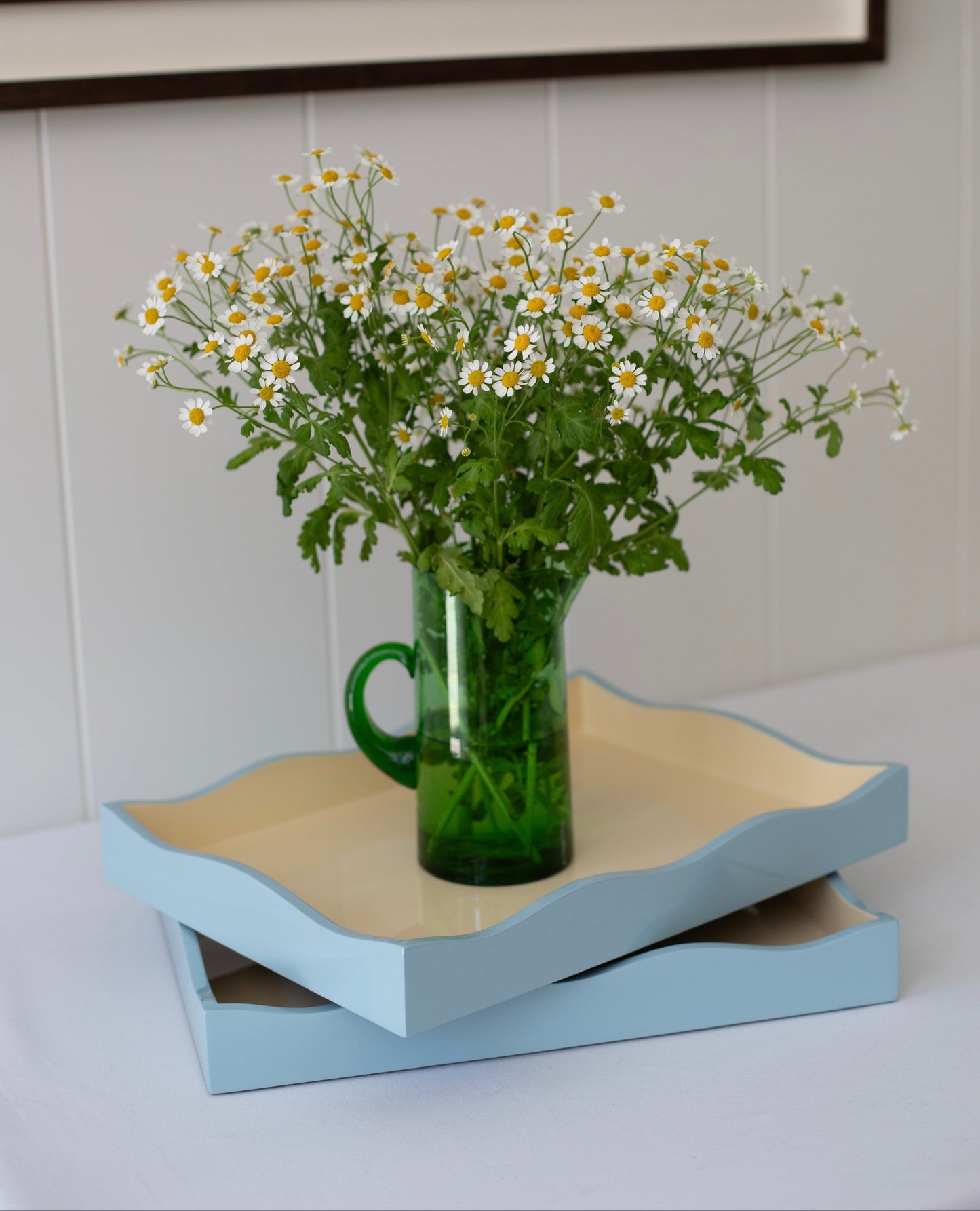 Allegra Wiggle Tray in Blue and Cream