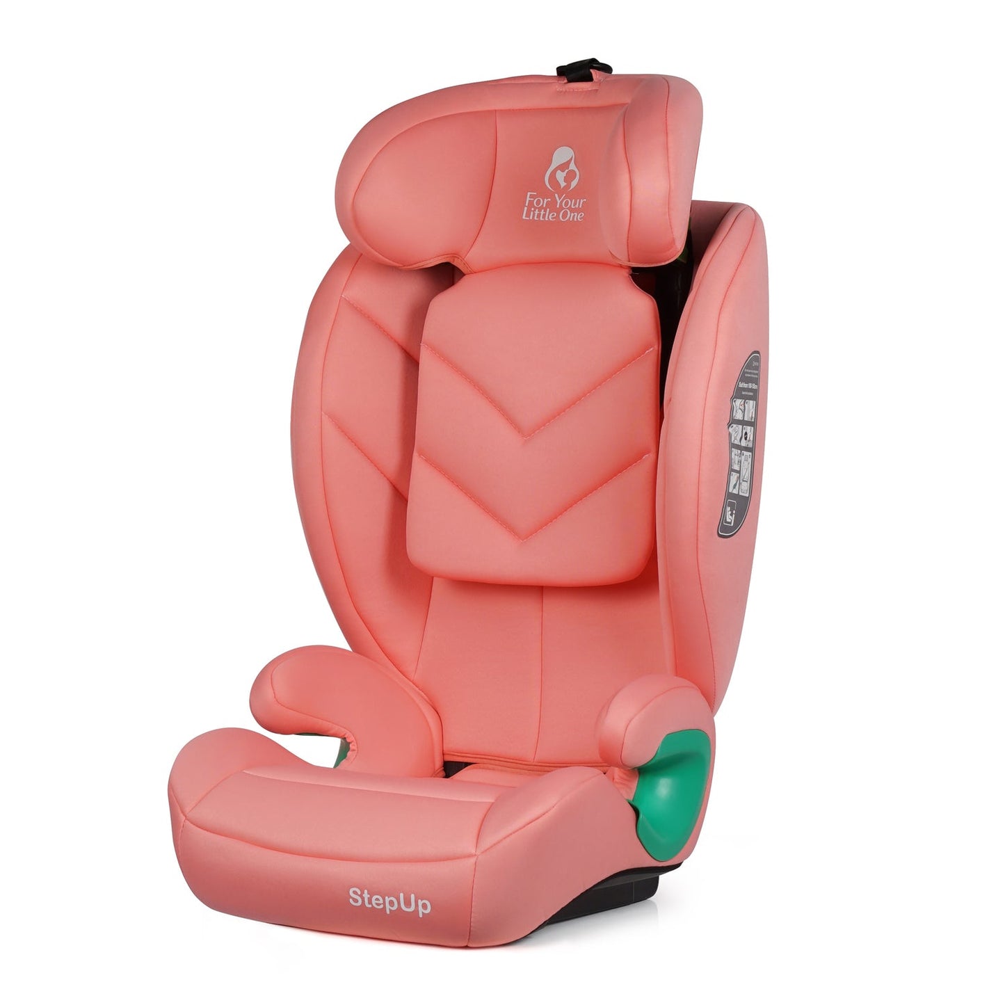For Your Little One Stepup I-Size Belted 2/3 Car Seat Booster Seat - Blush Rose (4-12 Years)