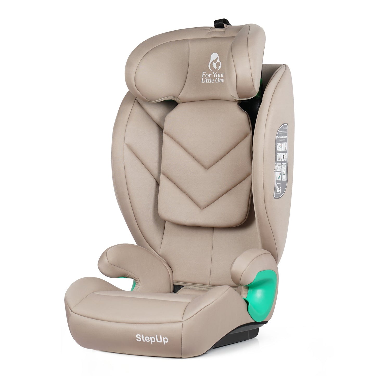 For Your Little One Stepup I-Size Belted 2/3 Car Seat Booster Seat - Latte Beige (4-12 Years)
