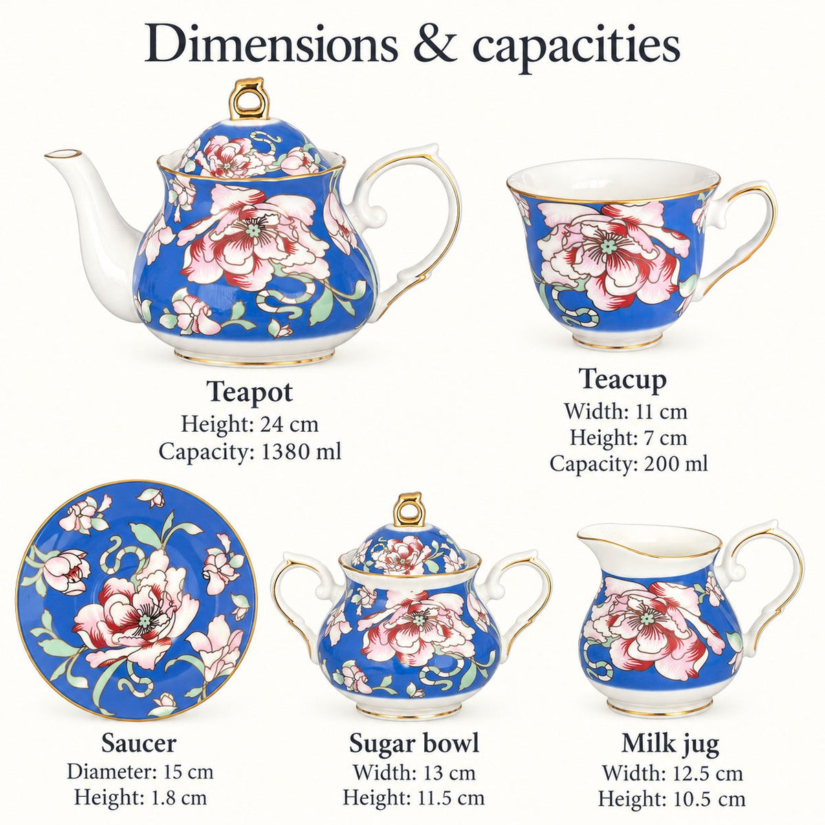 Rosewood Garden Fine Bone China Tea Set