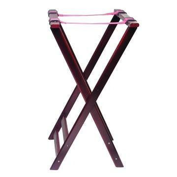 Double Bar Tray Stand Mahogany Wood Finish