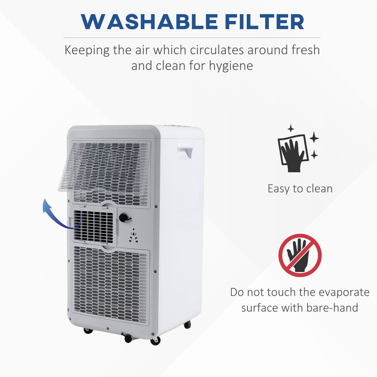 HOMCOM 10000 BTU Air Conditioning Unit, 3-in-1 Portable Air Conditioner, Dehumidifier, Cooling Fan with Remote Control, LED Display, 2 Speeds, 24H Timer, Window Venting Kit, 18m\'c2\'b2