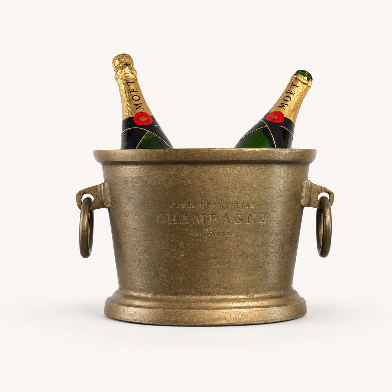 Antique Brass Solid Cast Engraved Champagne Ice Bucket Cooler