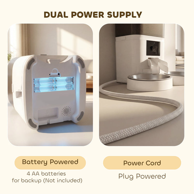 PawHut Automatic Cat Feeder for 2 Cats with HD Camera，2.4G & 5G WiFi Pet Food Dispenser 6L APP Control