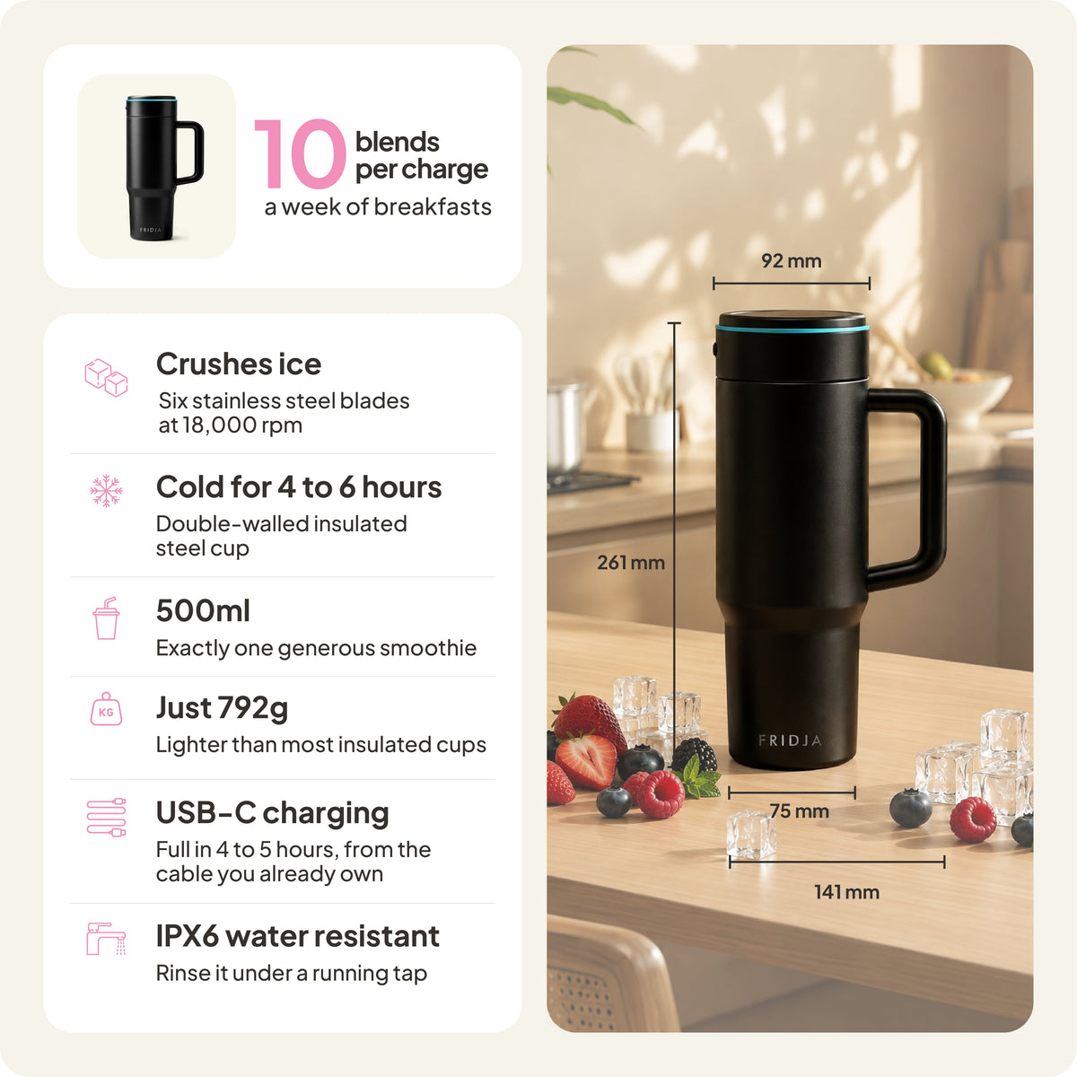 f600 Stainless Steel Portable Blender
