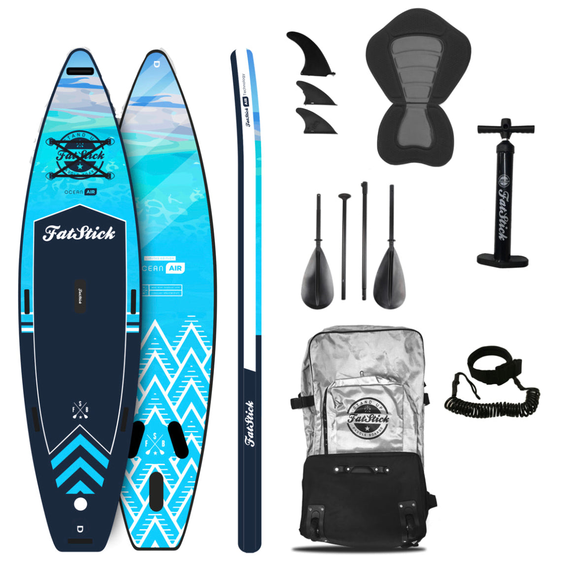 IN STOCK: FatStick 12'6 Inflatable Starter Touring Paddle Board SUP Package | With Seat