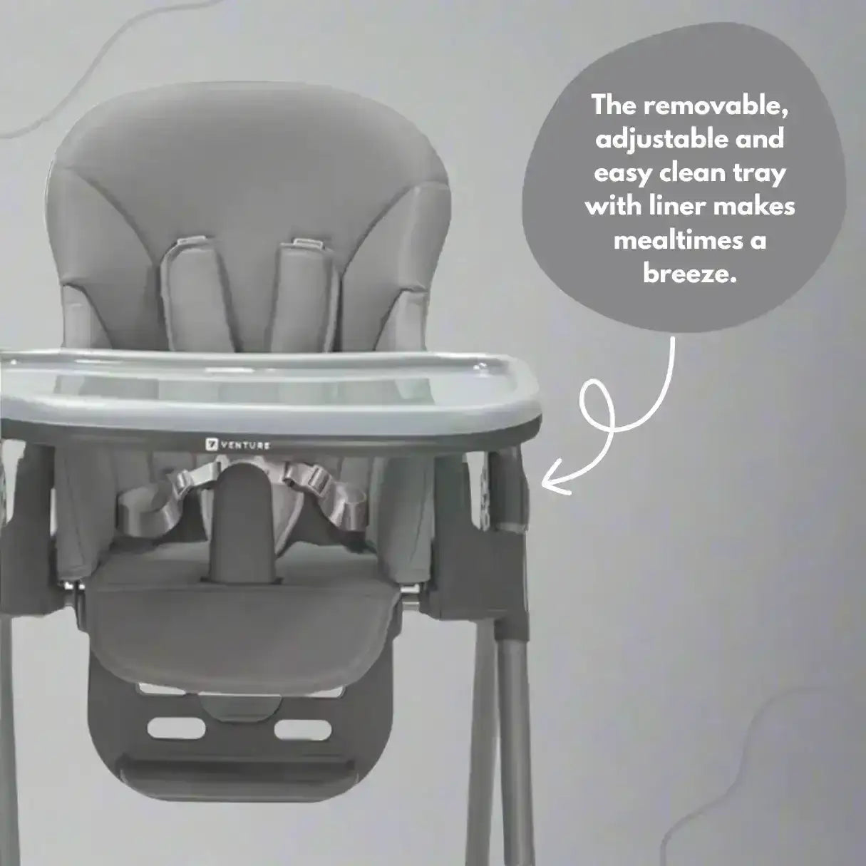 Flare Foldable High Chair - Grey