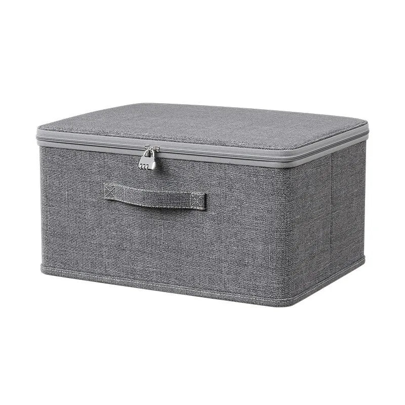 Grey Foldable Zip Storage Box – Portable Organiser Collapsible Clothes Container