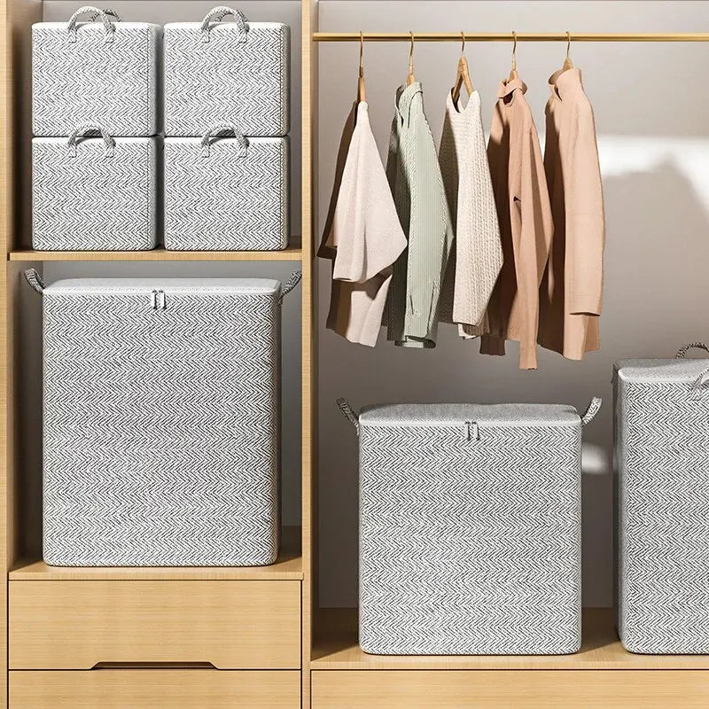Home Grey Large Capacity Storage Bag – Non-Woven Fabric Wardrobe Home Organiser