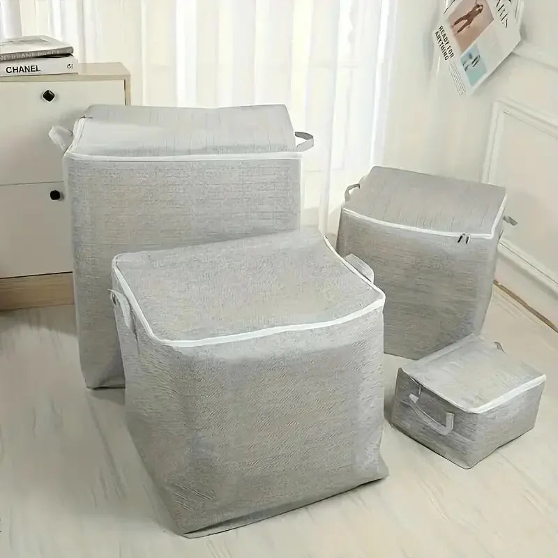 Home Grey Large Capacity Storage Bag – Non-Woven Fabric Wardrobe Home Organiser