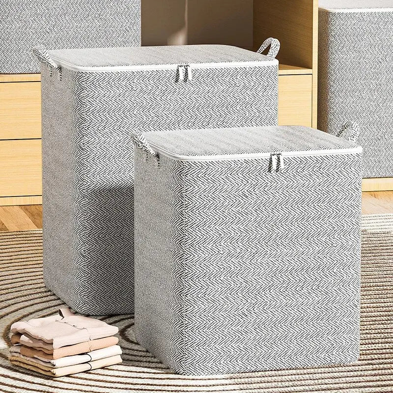Home Grey Large Capacity Storage Bag – Non-Woven Fabric Wardrobe Home Organiser