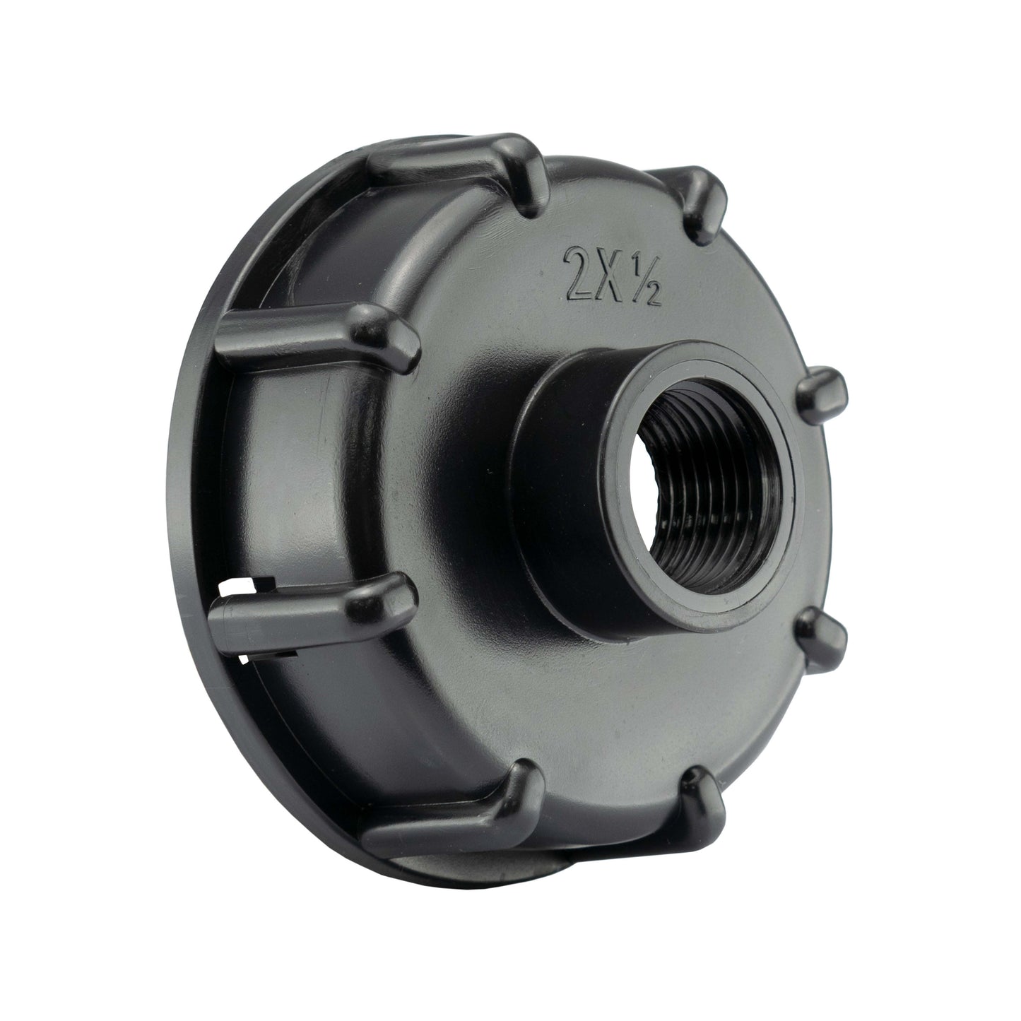 IBC S60x6 M-F Extender Swivel with S60x6 Cap and ½” Barb Lever Tap