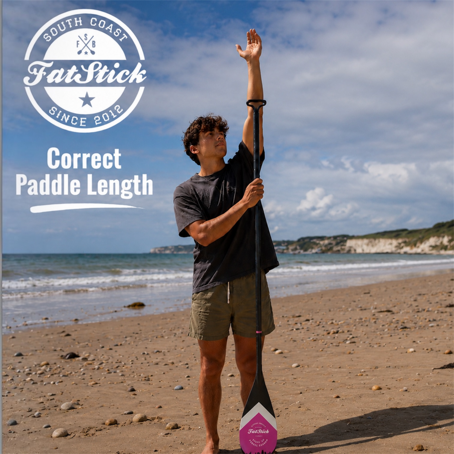 FREE BAG | 3 Piece Full Carbon Paddle Board Paddle - Blue/Pink/Black