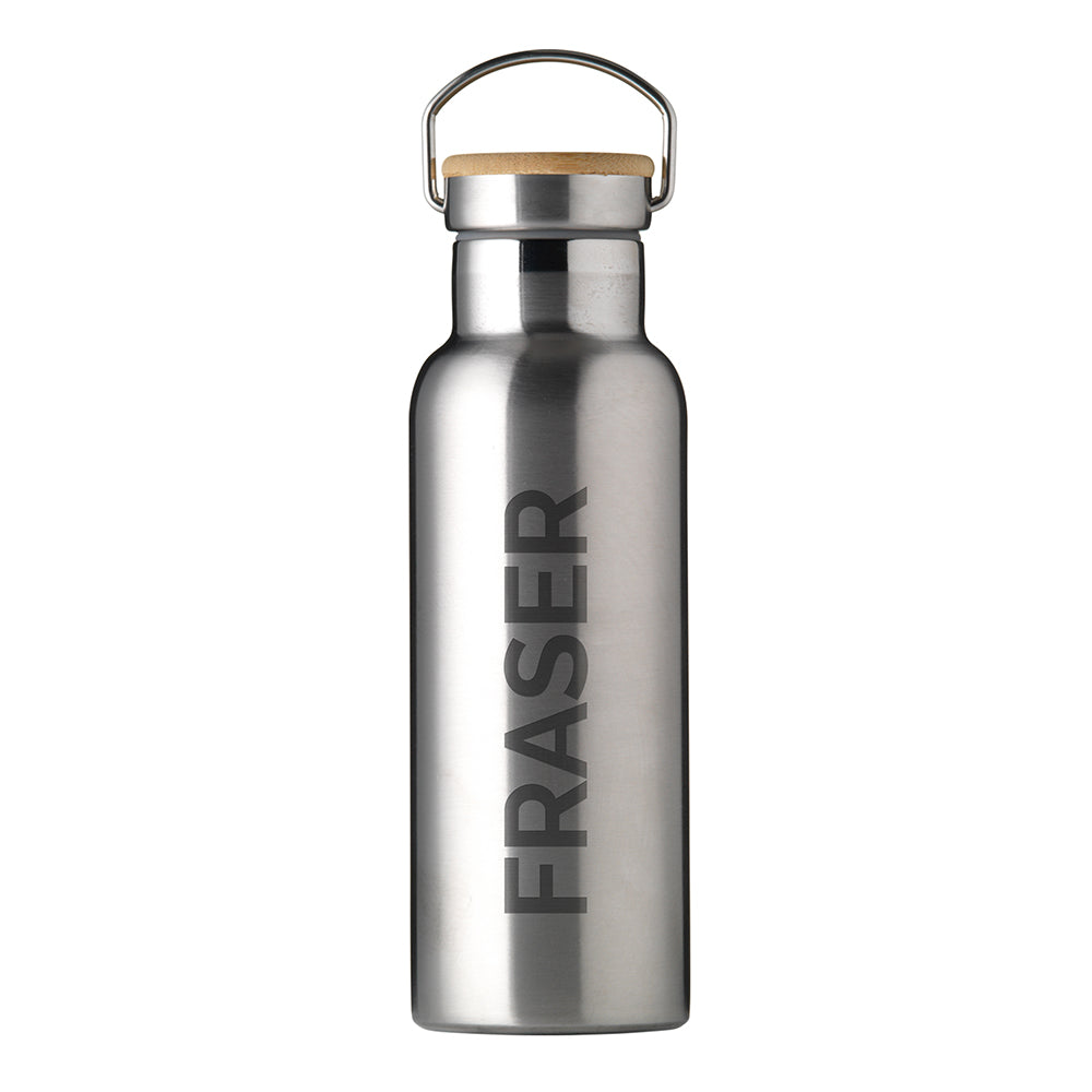 Personalised Insulated 17oz Bamboo Lid Water Bottle