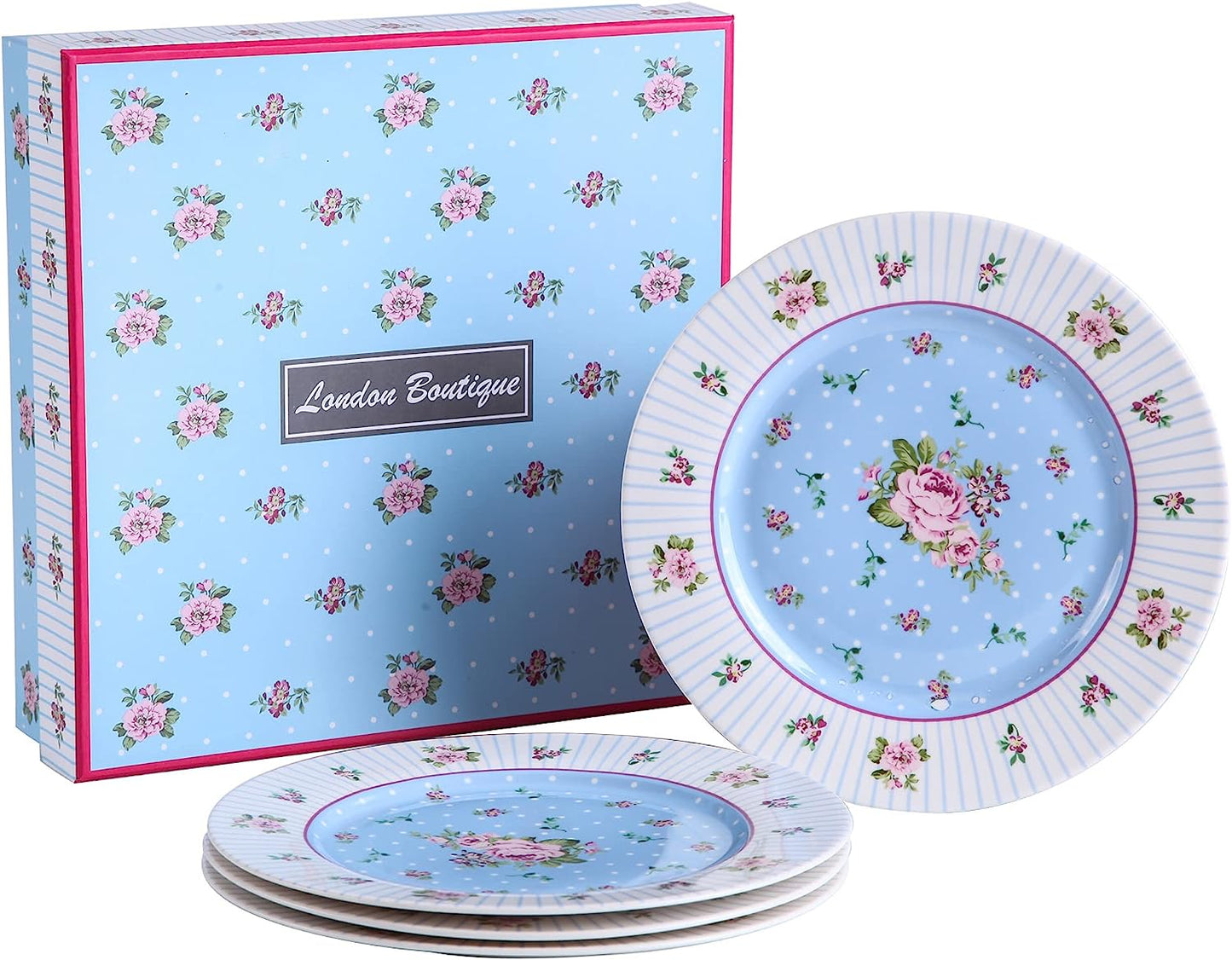 Mothers Day CoronationFamily Party Set Special 3 Tier Cake Stand Teapot Milk Jug 2 Cups 2 Saucers (Blue/ Pink)