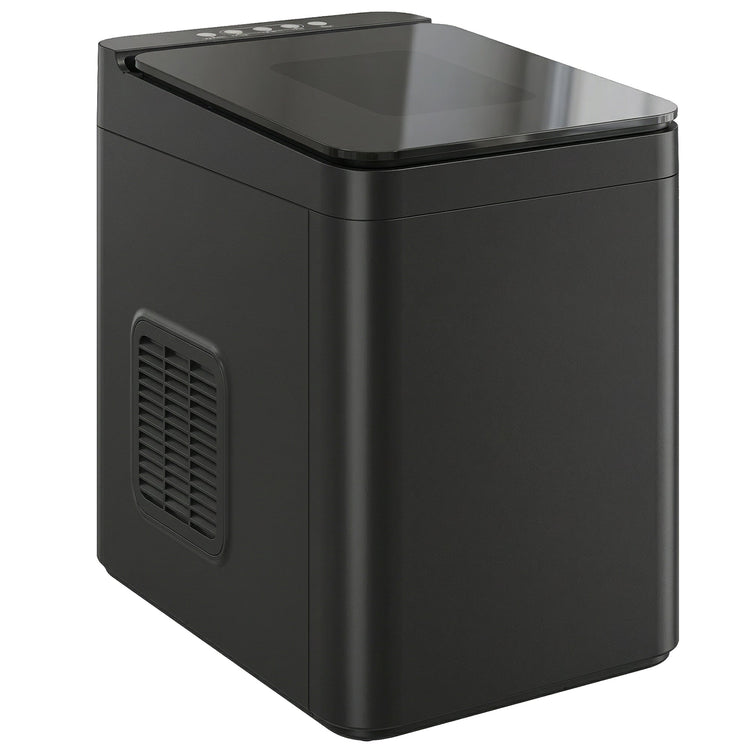 HOMCOM Countertop Ice Maker Machine Self-Cleaning Compact Ice Machine with Ice Scoop and Basket Black