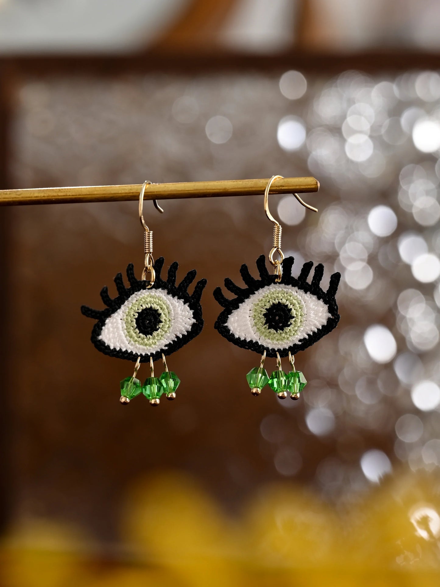 Evil Eyes Crochet Earrings