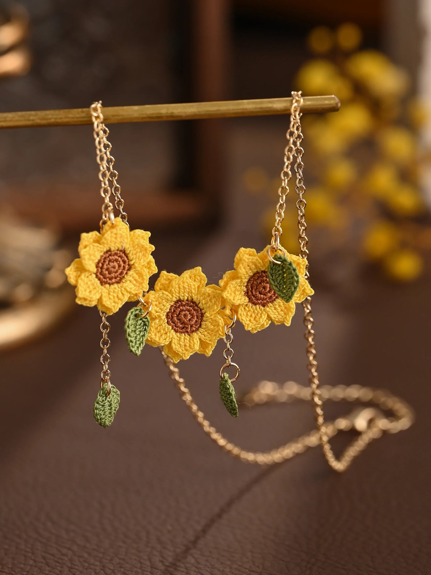 Triple Sunflower Necklace