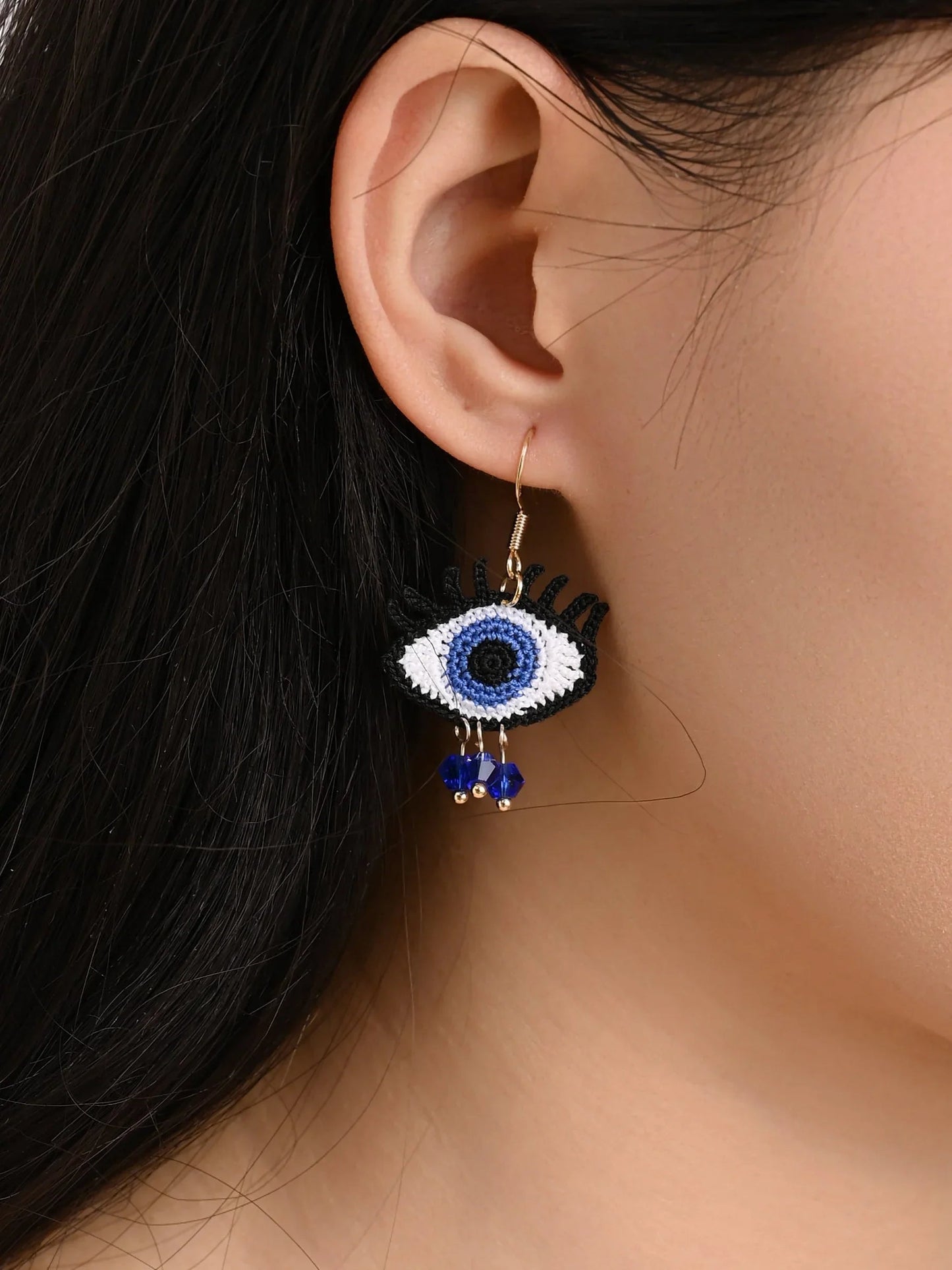 Evil Eyes Crochet Earrings