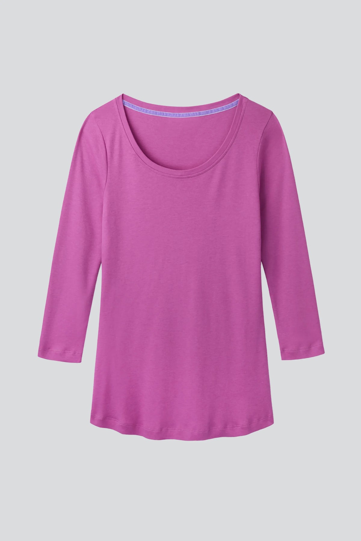 3/4 Sleeve Scoop Neck Cotton Modal T-Shirt
