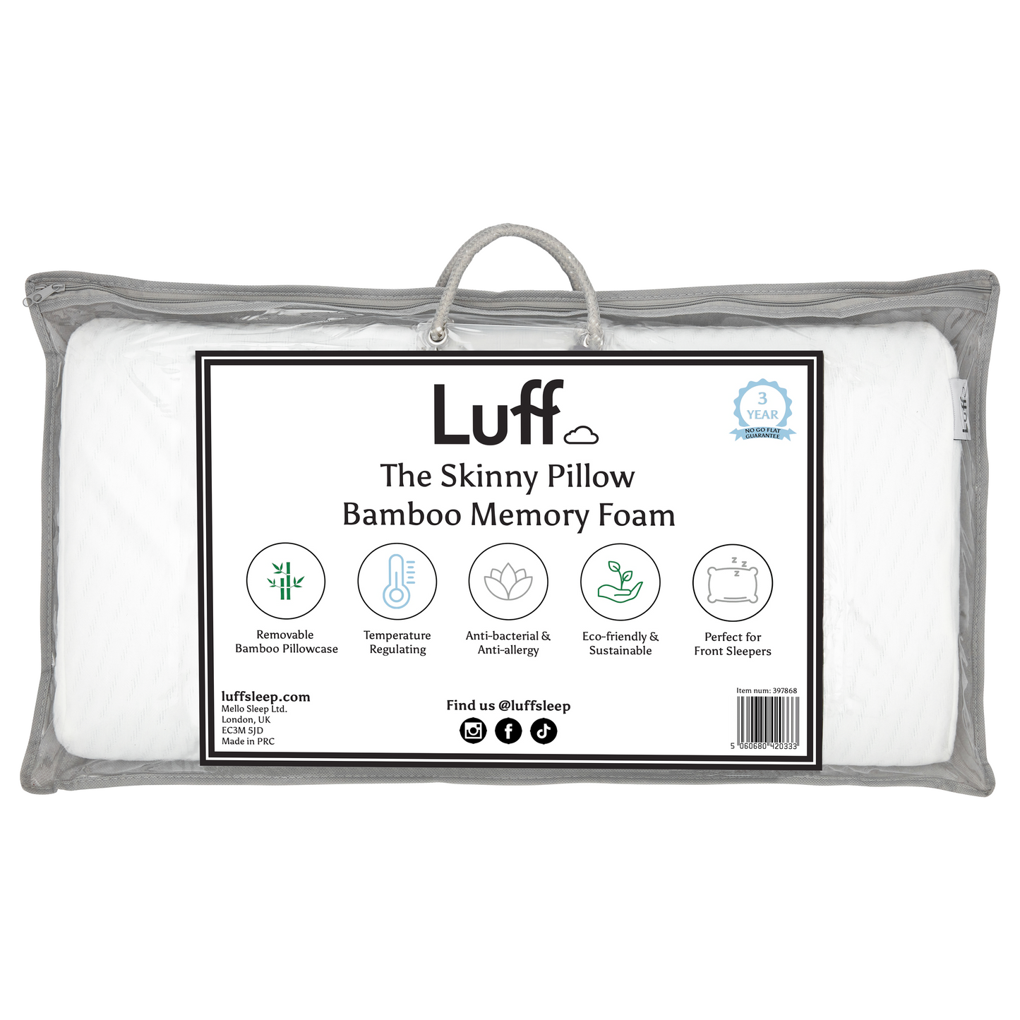 The Bamboo Skinny Pillow