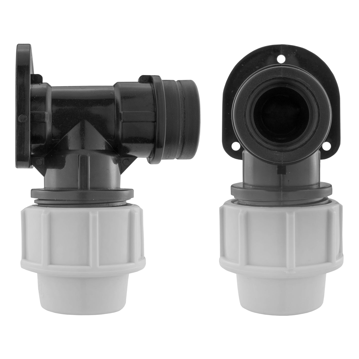 Wall Flange Kit 25mm MDPE - Brass Garden Tap 3/4" Barb
