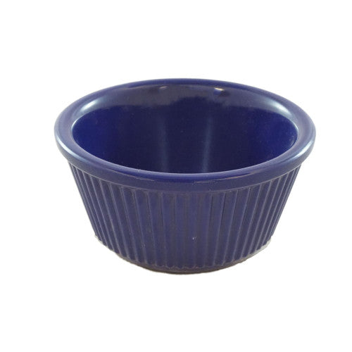 Fluted Melamine Cobalt Blue Ramekin 118ml - Pack Of 12