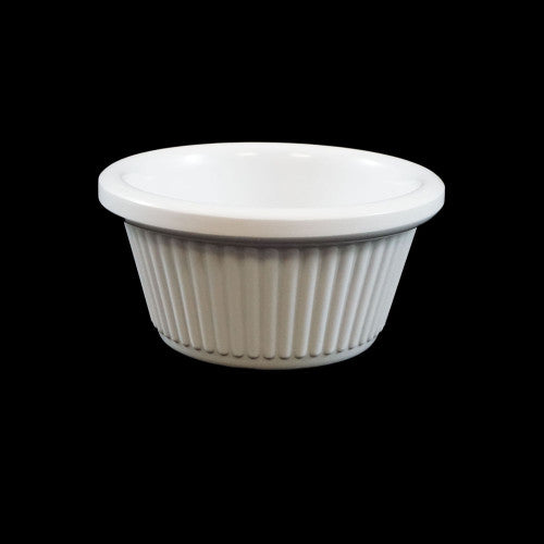 Fluted Melamine White Ramekin 105ml- Pack Of 12
